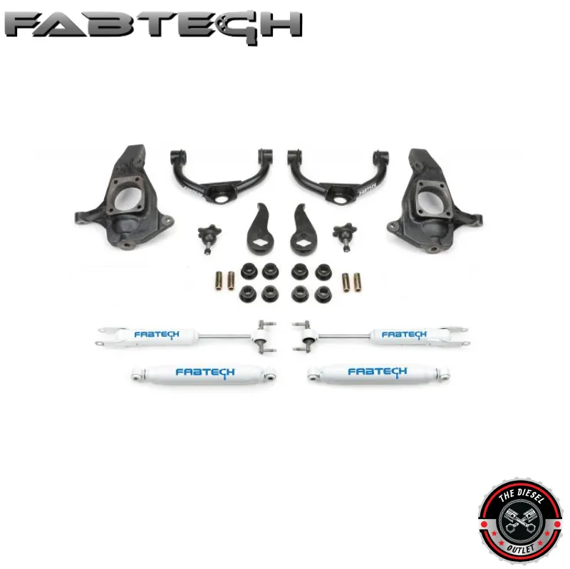 Fabtech 4in Ultimate Lift Kit w/Perf. Shocks GMC 2500HD/3500HD 11-19 | Lift Kit Shocks GMC | FTS21108