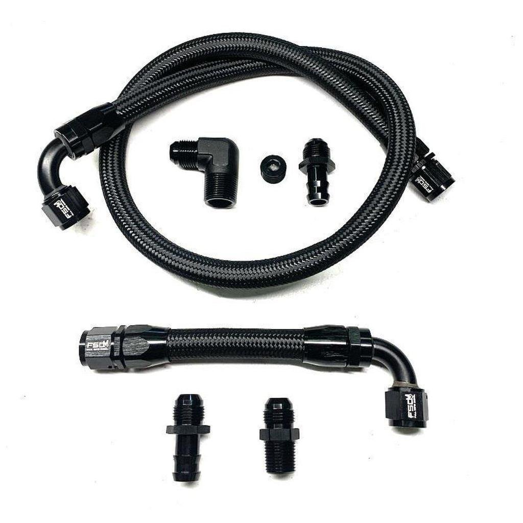 Full Send Diesel 98.5-02 Dodge  Heater Hose Kit Black Braided