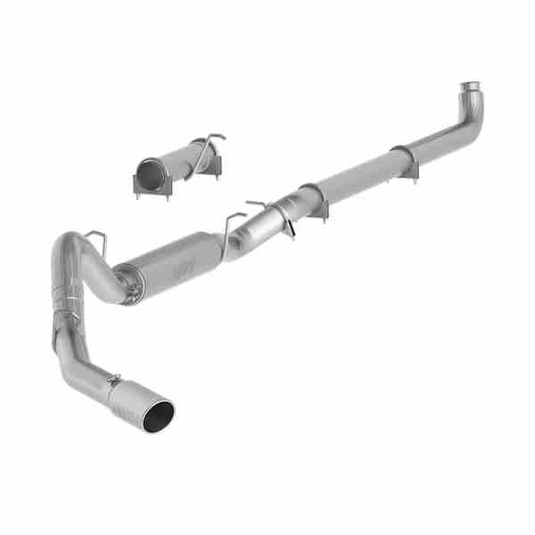 MBRP 4 Inch Single Side Exhaust Pipe Aluminized Steel For 01-07 Silverado/Sierra 2500/3500 Duramax Extended/Crew Cab