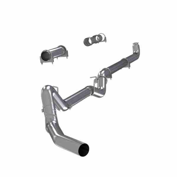 MBRP 4 Inch Single Side Exhaust Pipe No Muffler T409 Stainless Steel For 01-07 Silverado/Sierra 2500/3500 Duramax Classic Extended/Crew Cab