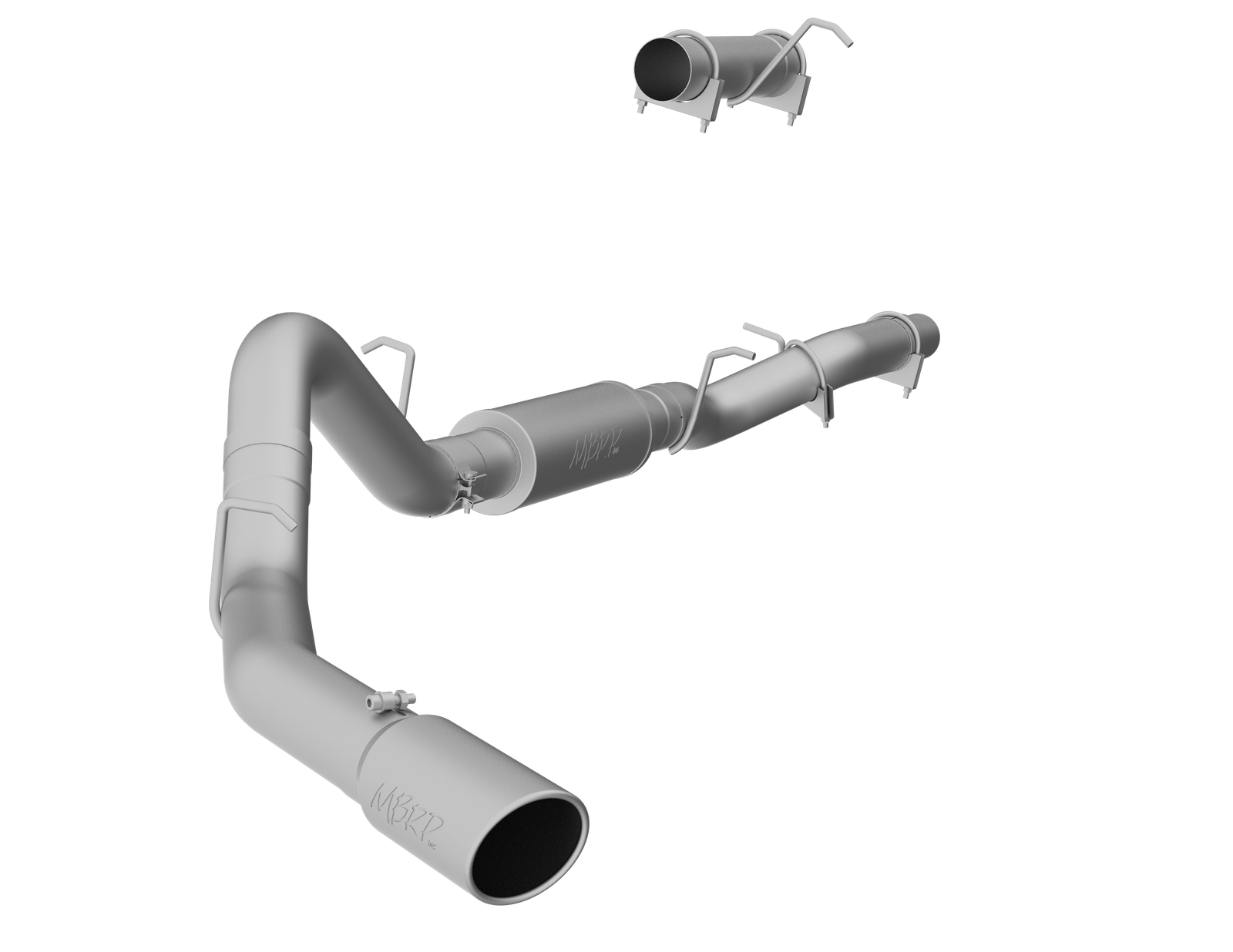MBRP 4 Inch Cat Back Exhaust System Single Side T409 Stainless Steel For 06-07 Silverado/Sierra 2500/3500 Duramax