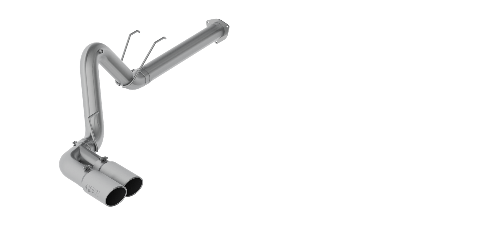 MBRP 4 Inch Filter Back Single Side Dual Exit T409 Stainless Steel For 17-22 Ford F-250/350/450 6.7L