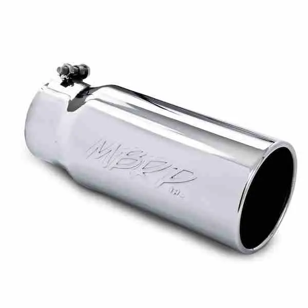 MBRP Exhaust Tail Pipe Tip 5 Inch O.D. Rolled Straight 4 Inch Inlet 12 Inch Length T304 Stainless Steel