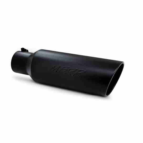 MBRP Exhaust Tip 6 Inch O.D. Rolled End 4 Inch Inlet 18 Inch Length Black Finish