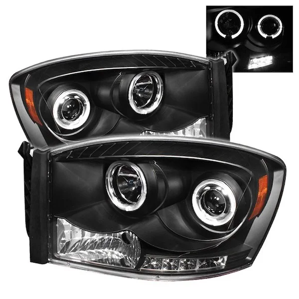 Spyder 5010001 Black Headlights With LED Halo | 06-09 RAM 2500/3500