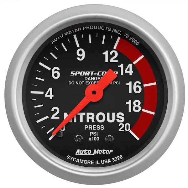 Auto Meter 3328 Sport-Comp Nitrous Pressure Gauge