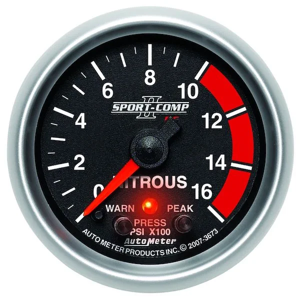Auto Meter 3673 Sports-Comp II Nitrous Pressure Gauge