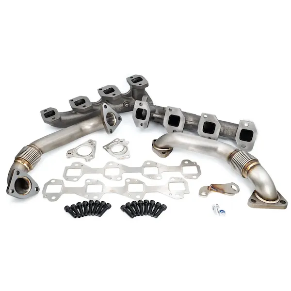 PPE 116111000 High-Flow Exhaust Manifold With Up-Pipes | 01-04 6.6L Duramax