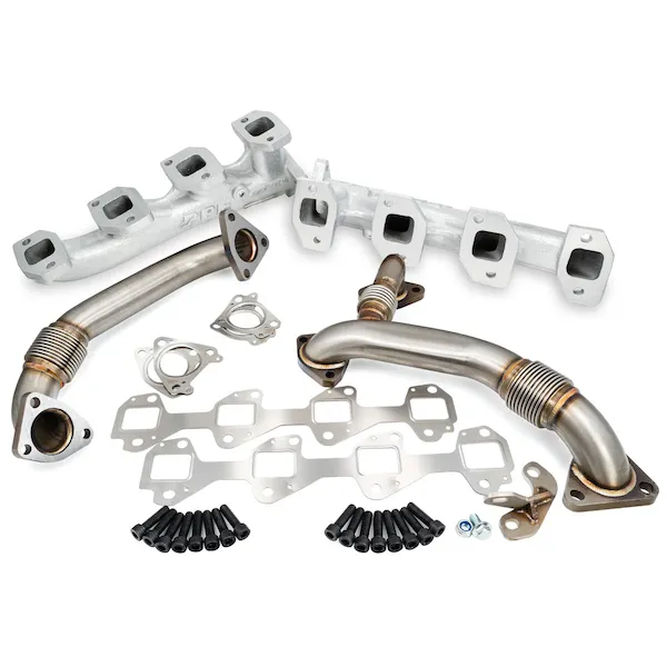 PPE 116111400 High-Flow Exhaust Manifold With Up-Pipes | 04.5-05 6.6L Duramax