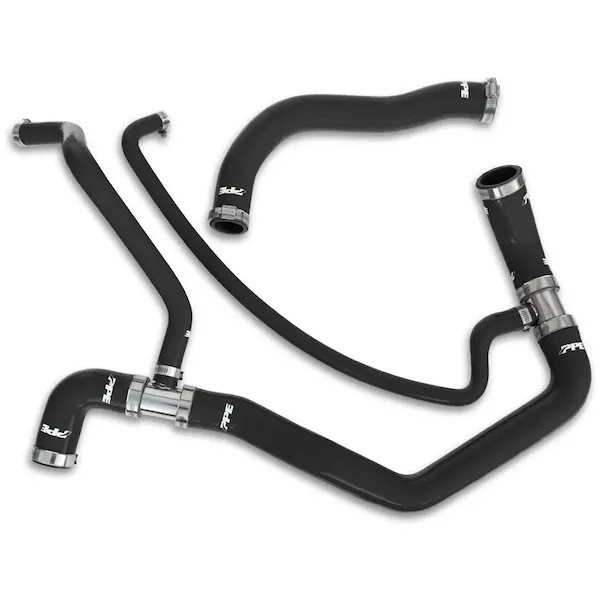 PPE 119020100 Black Silicone Upper & Lower Coolant Hose Kit | 01-05 6.6L Duramax