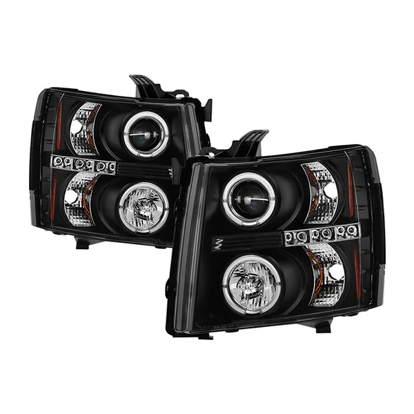 Spyder 5009494 Black Projector Headlights W/LED Halo | 07.5-14 Silverado