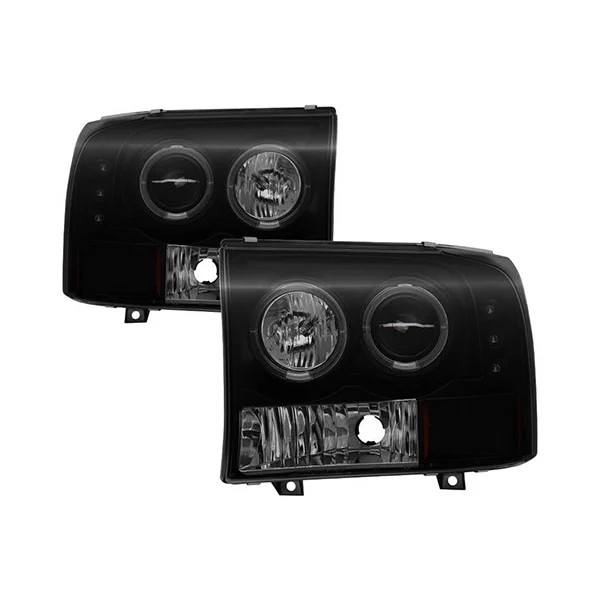 Spyder 5078452 Black Smoked 1-PC Projector Headlights W/LED Halo | 99-04 F250/F350