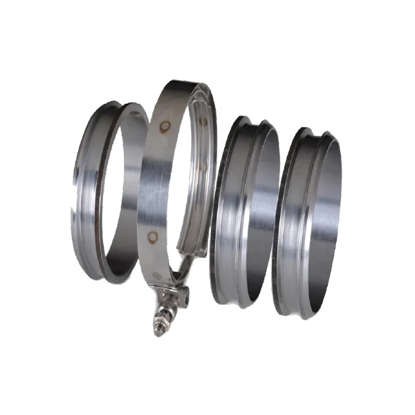 Diamond Eye 4 Inch Quick Connect Couplers 3 CNC Machined Flanges And 1 V-Band Clamp
