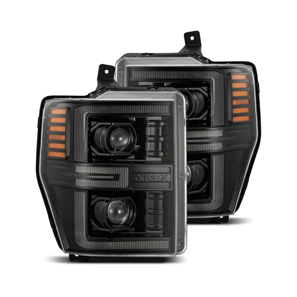 Alpharex 880313 LUXX-Series Alpha-Black LED Projector Headlights | 08-10 F250/350/450/550
