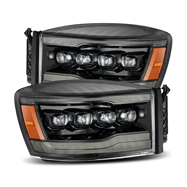 Alpharex 880538 Nova Series Gloss Black LED Projector Headlights | 06-09 RAM 2500/3500